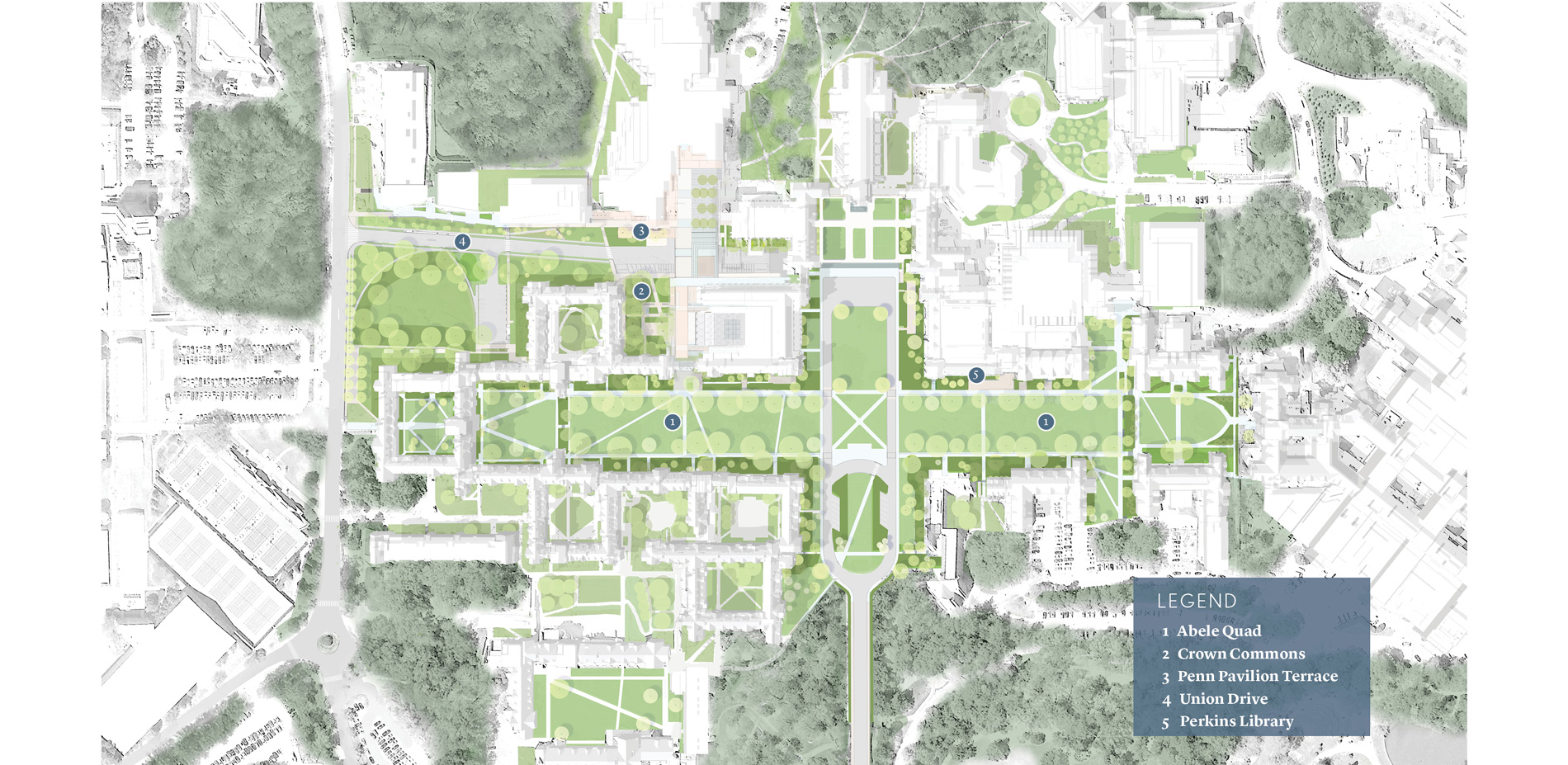 West Quad has evolved from its self-contained cruciform plan into a complex campus woven with its surrounding woodland.…