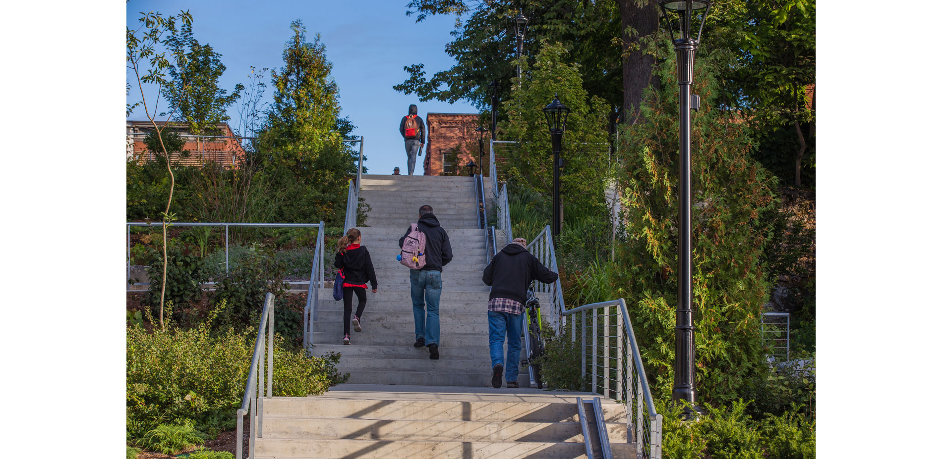 The Norwottuck Rail Trail is now directly connected to the heart of the City.
                                                Visitors can literally walk their bike up the new sloping walk or main …